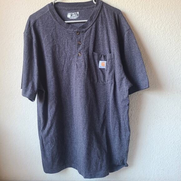 Carhartt Loose Fit Gray Short Sleeve Shirt Mens Size L - Picture 1 of 6